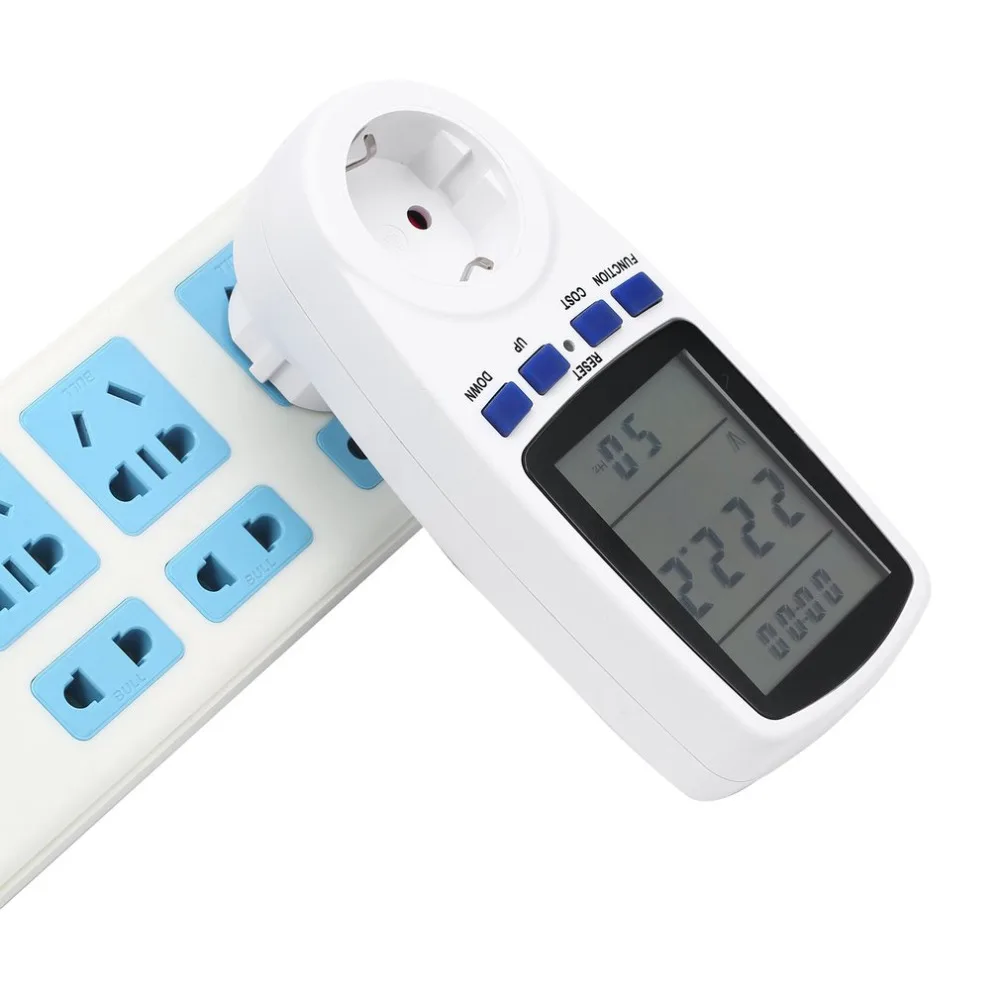 

EU Plug LCD Energy Meter Voltage Wattage Current Monitor Watt Checker Saving Power Socket Analyzer Electronic Switch Free Ship