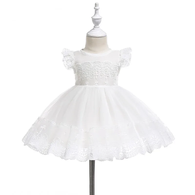 Платье принцессы+ шляпа г. летние белые вечерние платья для девочек, одежда для малышей платье для новорожденных девочек платье для первого крестины день рождения