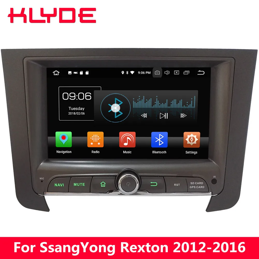 

KLYDE 7" 4G WIFI Octa Core Android 8.0 4GB RAM 32GB ROM BT FM Car DVD Multimedia Player Radio GPS For SsangYong Rexton 2012-2016