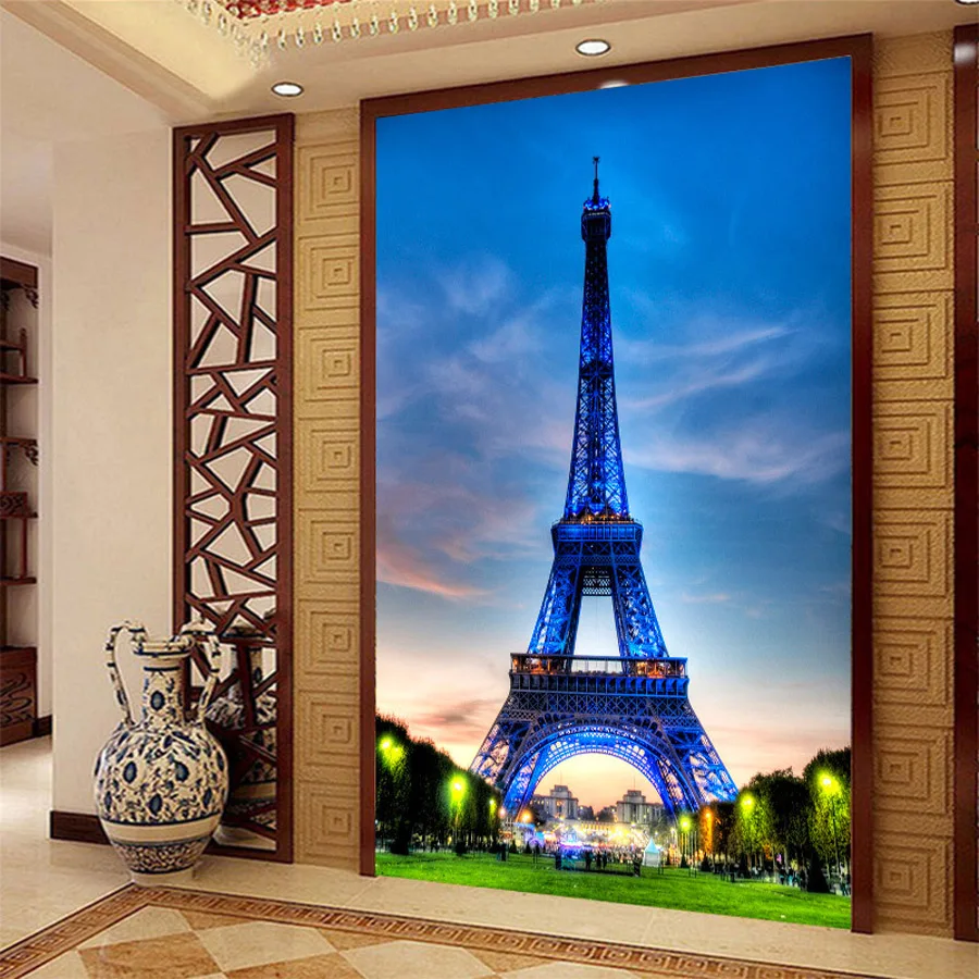 France Landmark Eiffel Tower City Building Photo 3d Wallpaper for Wall 3 d Livingroom Aisle Non-woven Mural Rolls Bedroom Decor