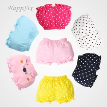 Новинка года; Стильные шорты для малышей летние трусики из 93% хлопка для девочек Мягкая Милая одежда для малышей детское нижнее белье в розовый горошек детские трусики