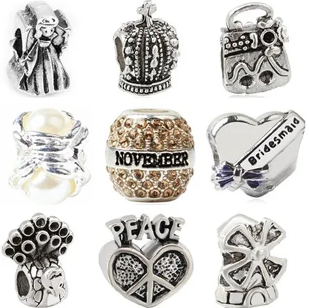 

Hot Fashion Crystal Owl Snowman Girl Flower Simulated Pearl Beads Fit Pandora Charms Bracelets For Women DIY Jewelry Berloques