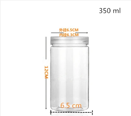 20 шт 220 290 350 мл пустая прозрачная пластиковая упаковка бутылки сушеные медом конфеты образцы упаковочные контейнеры - Цвет: 350ml clear cap