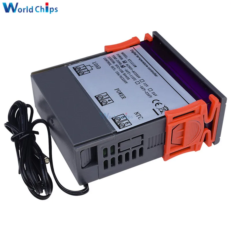 MH1210W AC 90-250 V/DC 9 V-72 V 10A цифровой термостат регулятор температуры управление Лер Отопление охлаждение контроль NTC датчик 24V 48V