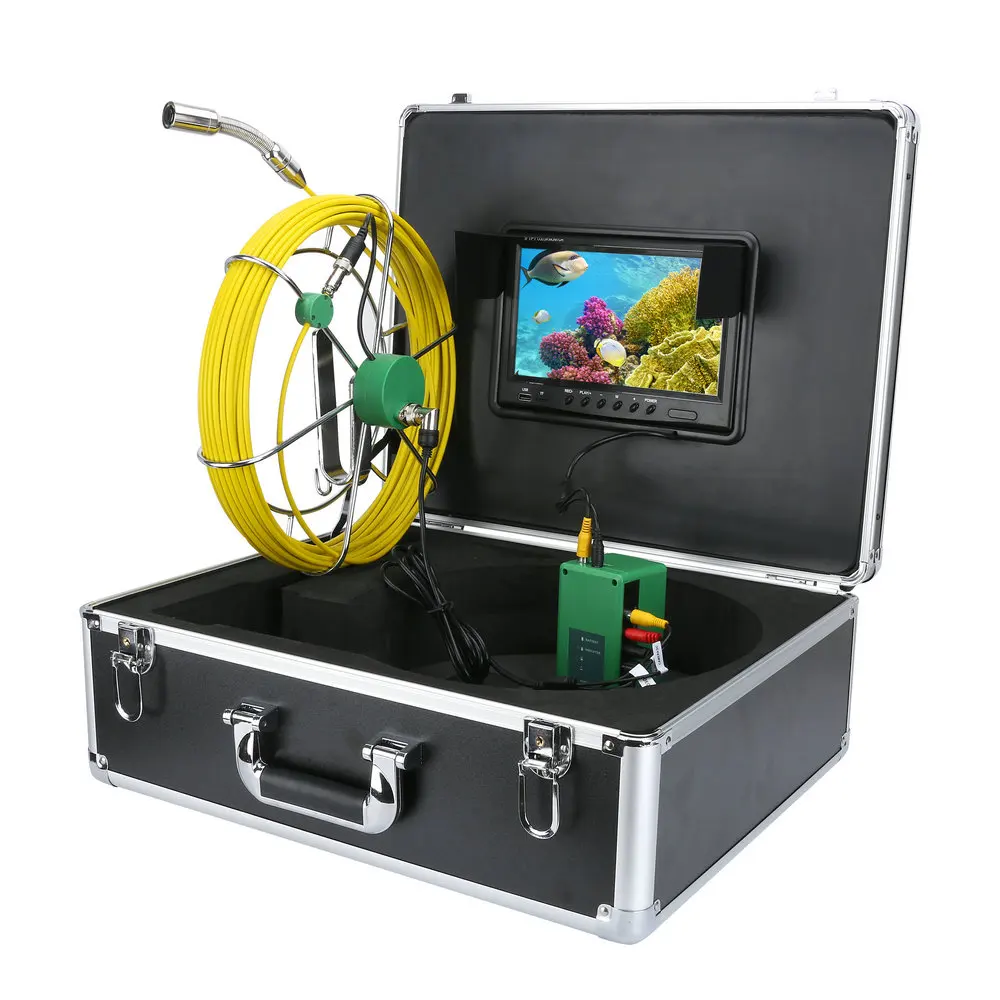 

20M IP68 Waterproof Drain Pipe Sewer Inspection Camera System 9"LCD DVR 1000TVL Camera with 6W LED Lights 8GB TF Card