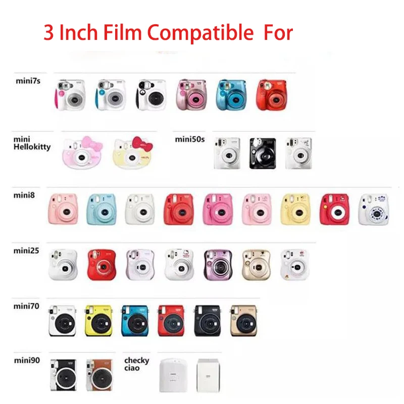 10-100 листов Fujifilm Instax mini 8 пленок белый край 3 дюйма для камеры моментальной печати 7 9 25 50s 70 90 SP-1 SP-2 фотобумага