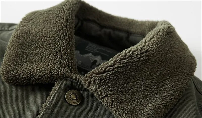AFS JEEP брендовая зимняя куртка для мужчин размера плюс 5XL Военная меховая плюшевая джинсовая куртка с отворотом пальто для мужчин s утепленная флисовая джинсовая куртка
