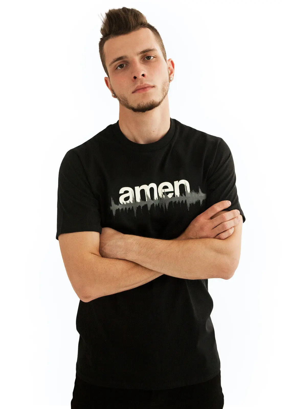 DJ T Shirt-Amen WAV file 808 Drum and Bass &amp n Synth музыкальный производитель Dubstep tr 100% хлопковая