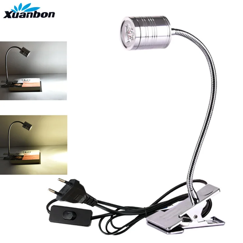 3W 5W LED Clips lamp EU plug cable LED Hoses Wall Lamp Flexible Home Hotel Bedside Reading Light Moder Book Lights AC85-265V 4