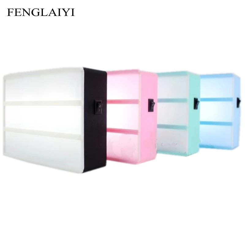 fenglaiyi caja de luz led de colores para lampara caja de luz nocturna de encendido para lampara con bateria aa o cable usb con luces decorativas