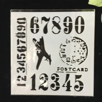 

New 13cm 5.1" Plane Number DIY Layering Stencils Wall Painting Scrapbook Coloring Embossing Album Decorative Paper Card Template