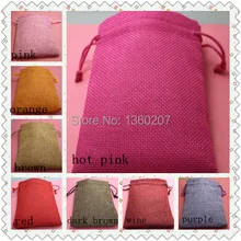 50 шт./лот 13x18 см льняные мешки разноцветные Рождественский Подарочный пакет конфеты мешочек для украшений сумки