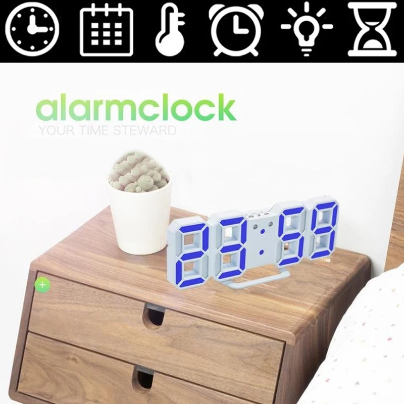 Colorful Desk Lamp Room Lighting Wall Light Alarm Clock Home Decor Gifts Plastic Decoration Luminous USB