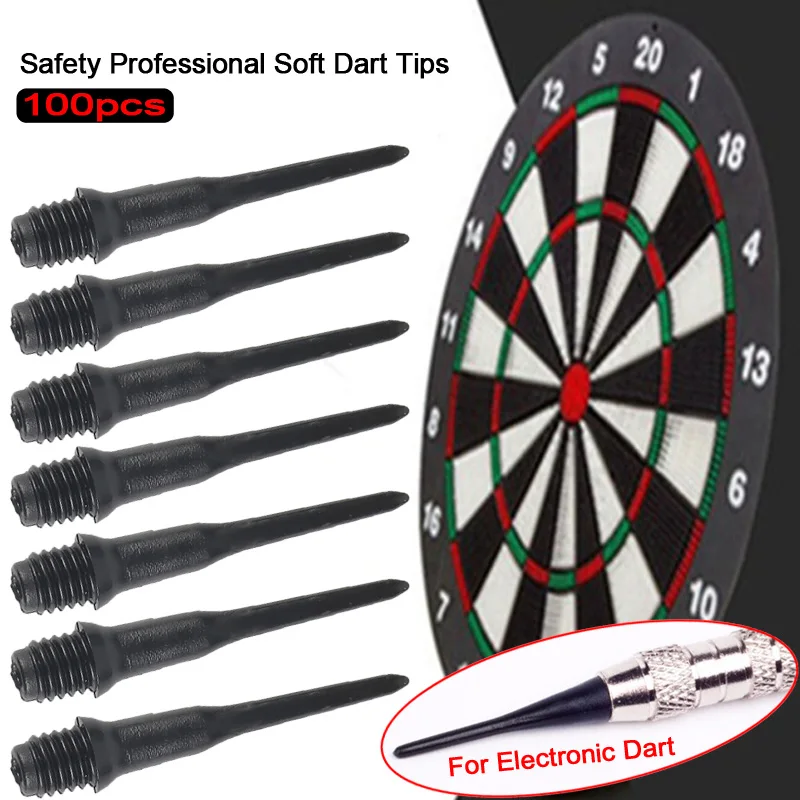 

100pcs/Lot Safety 4.5mm Thread Professional Plastic Dart Tips Soft Needle Electronic Darts Replacement Spare Parts Length 27mm