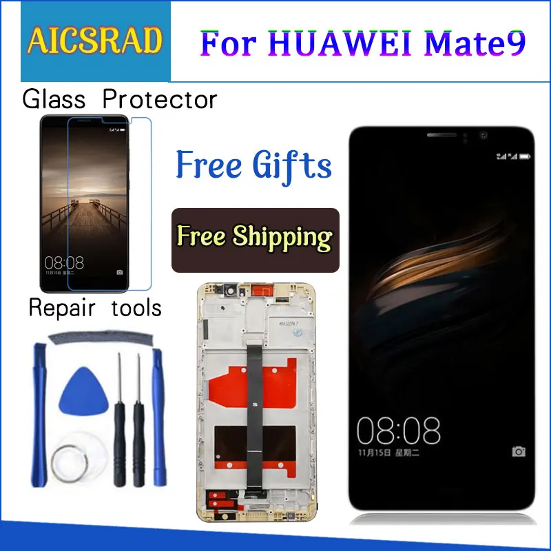 

AICSRAD 5.9 inch For Huawei Mate 9 mate9 LCD Display + Touch Screen Digitizer Glass Sensor Assembly Replacement Parts
