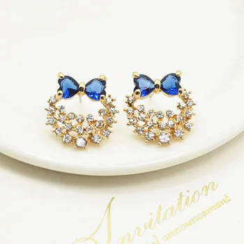 

S925 Sterling Silver Stud Earrings Embellishment Zircon Butterfly Shape Charm Bridal Wedding Gift Jewelry Fitting