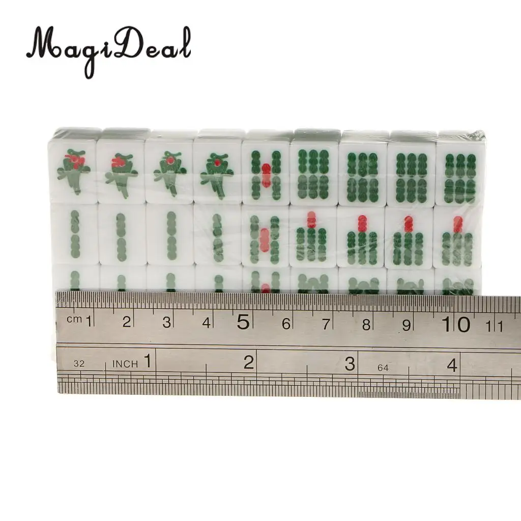 MagiDeal Portable Mini 16mm Mahjong Chinese Traditional Game Gathering Party Game MJ-022 for Camping Hiking Travel Game Kid Toy