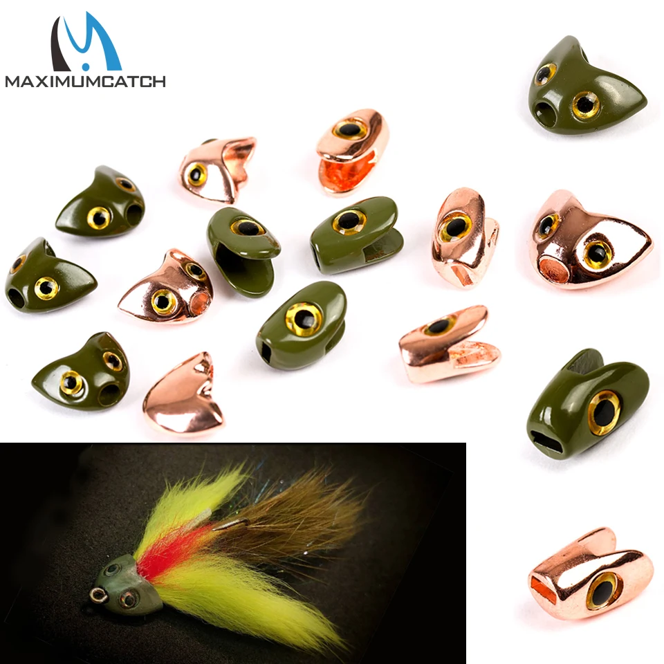 

Maximumcatch Fly Tying Fish Skull Head 12.2*9.4 11.7*7.3mm Fly Fishing Tying Beads Dark Green/Copper Fly Tying Material