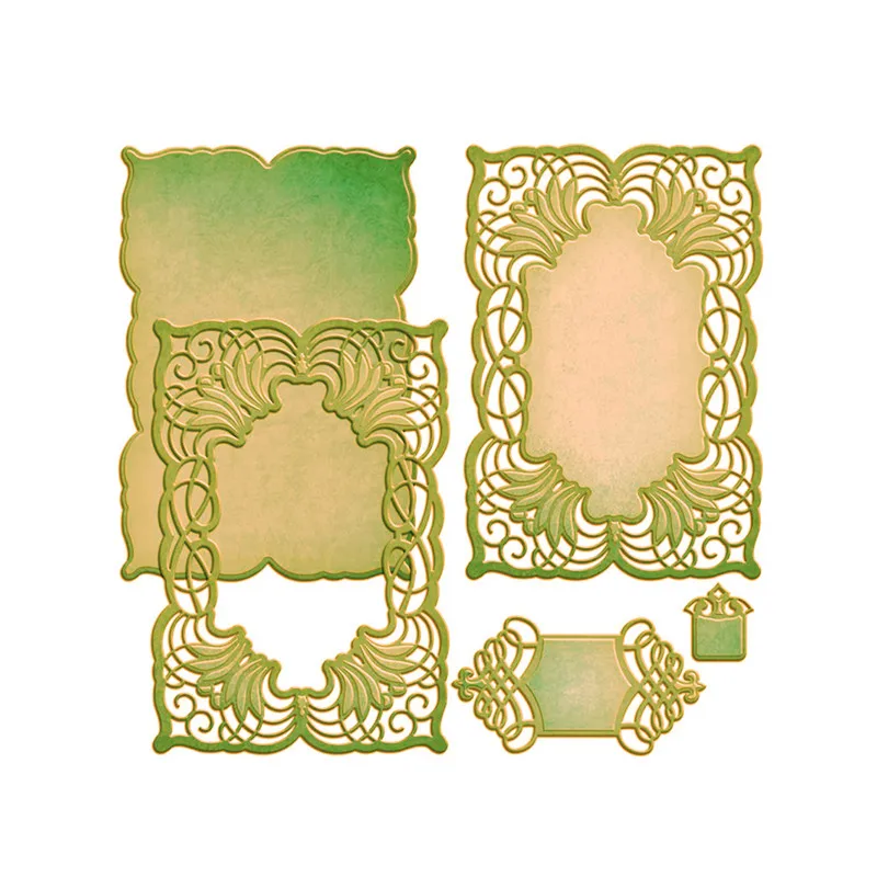 

YaMinSanNiO Dies Flower Frame Metal for Scrapbooking Background Lace Edge Dies New Graceful Cascading Decorative Embossing