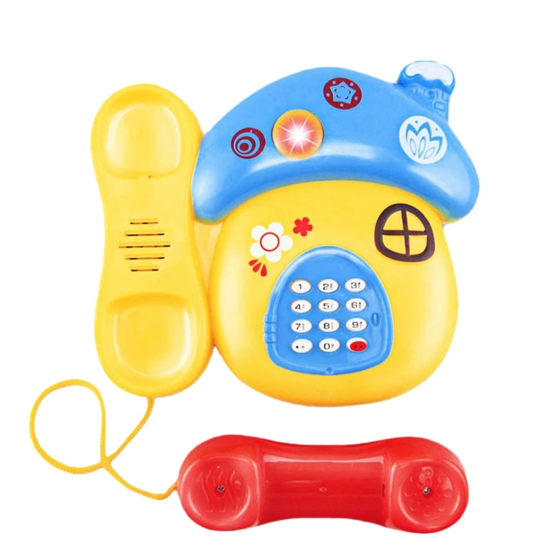Детские игрушки Звук Свет Раннее детство 0-12 месяцев мультфильм грибы телефон детский музыкальный электронный игрушечный телефон
