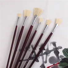 6 шт./компл. рыбий хвост вентилятора форма свиная щетина ручка масляная костюм гуашь кисти для художника акриловая кисть художественные рисовальные принадлежности