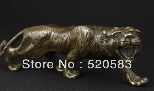 

Big Good CHINESE OLD Brass HANDWORK CARVING TIGER STATUE