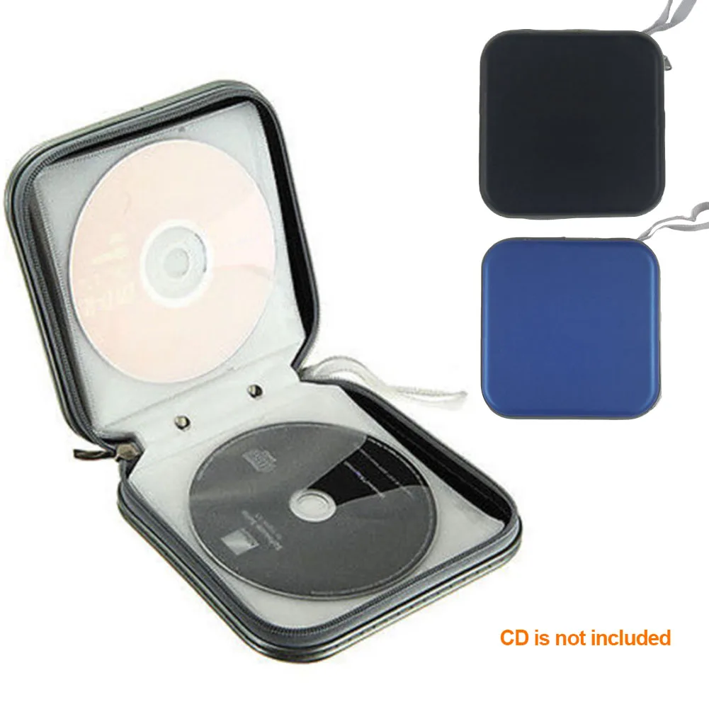 Пластиковый водостойкий Чехол-органайзер на 40 дисков, портативный чехол для CD DVD 15,5x15,5x5 см, пластиковый чехол для CD дисков