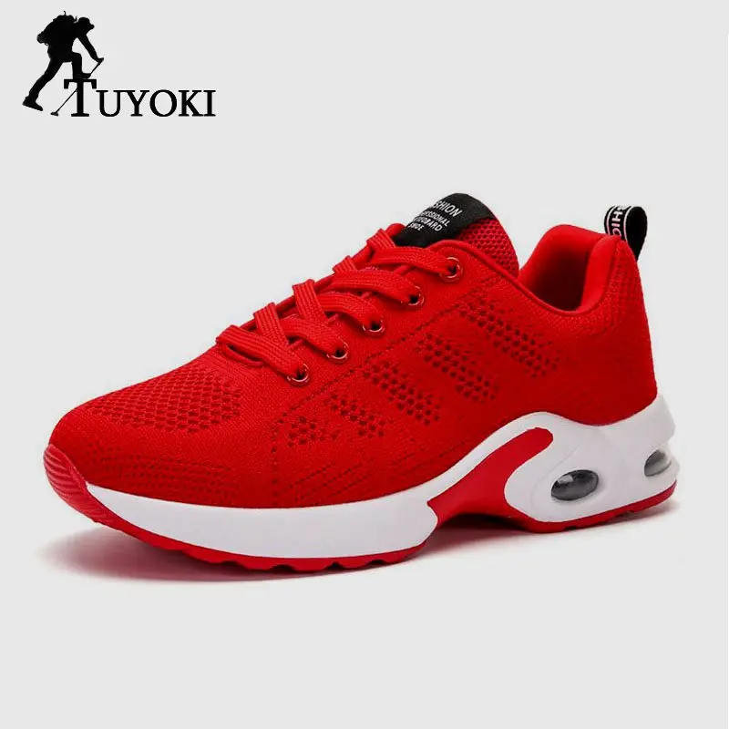 

Tuyoki Breathable 4 Colors Cross Strap Round Toe Running Shoes Women Mesh Sneakers Sports Spring Vacation Teen Shoes Size 35-40