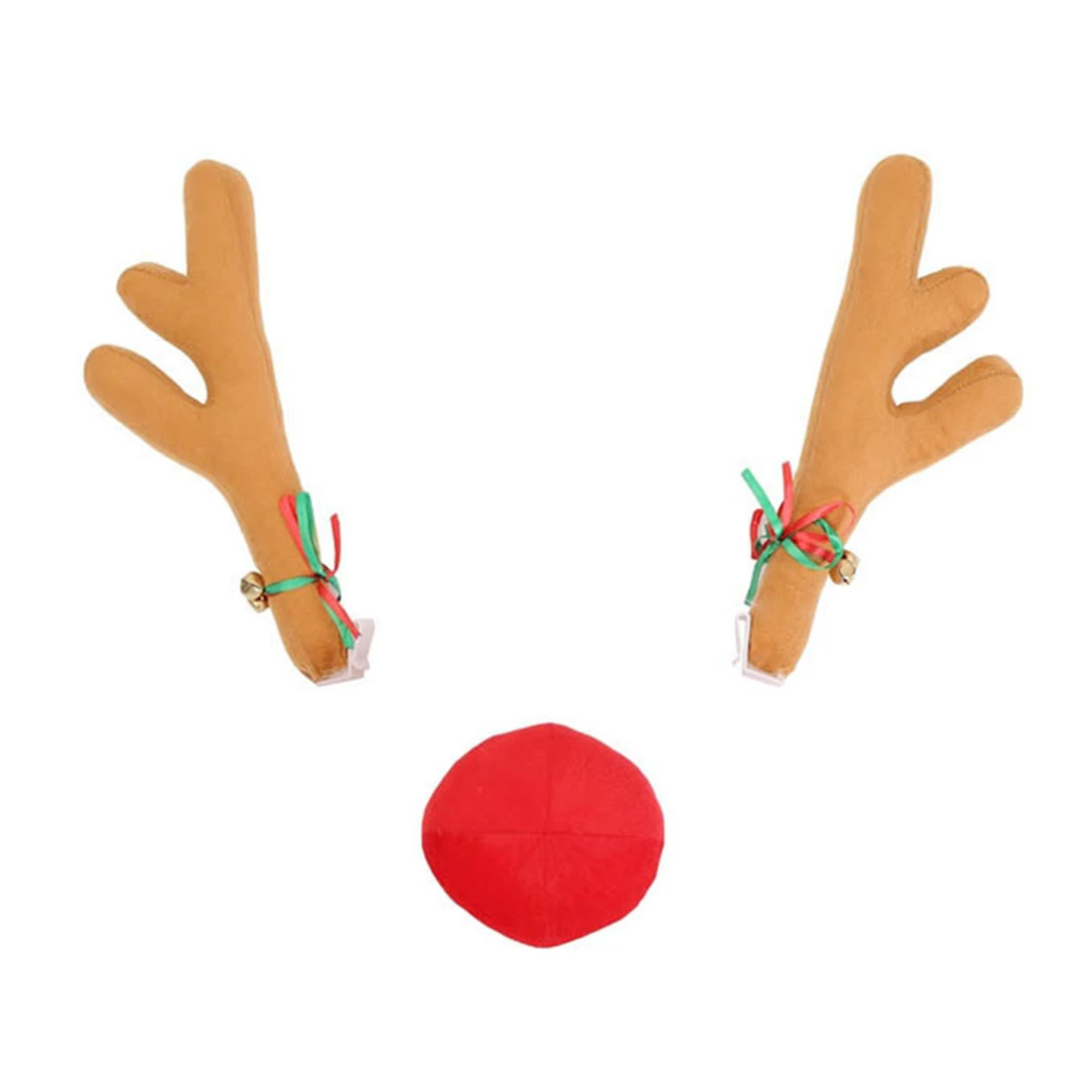 

2019 New Christmas Antlers Car Decoration Creative Reindeer Antlers Ornaments Xmas Pendant Set - Khaki S