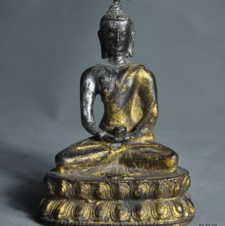 

Old Tibet buddhism Fane Silver Gilt Sakyamuni Shakyamuni Medicine Buddha statue