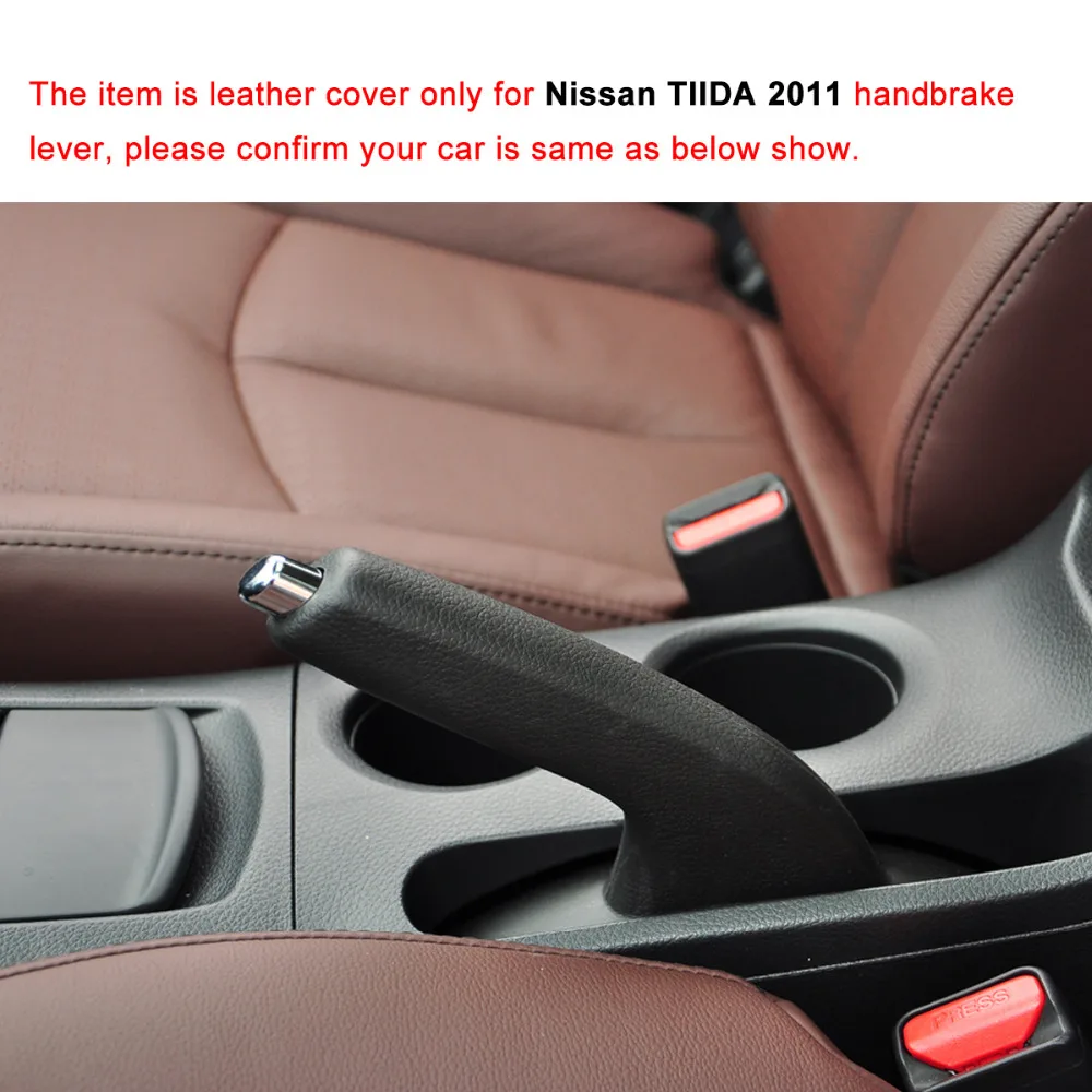 Ponsny автомобиль ручной тормоз Чехлы для мангала чехол для Nissan Tiida 2011 Авто Рукоятки ручного тормоза для автомобиля Пояса из натуральной кожи крышка