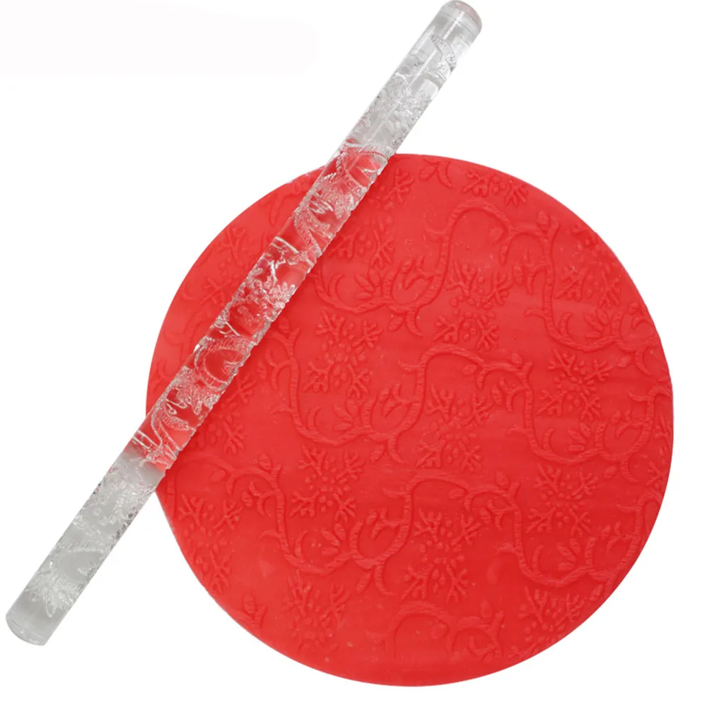 

Embossed Acrylic Rolling Pin Craft Cake Baking Decorating Tools Biscuits Biscuits Fondant Cake Dough Characters