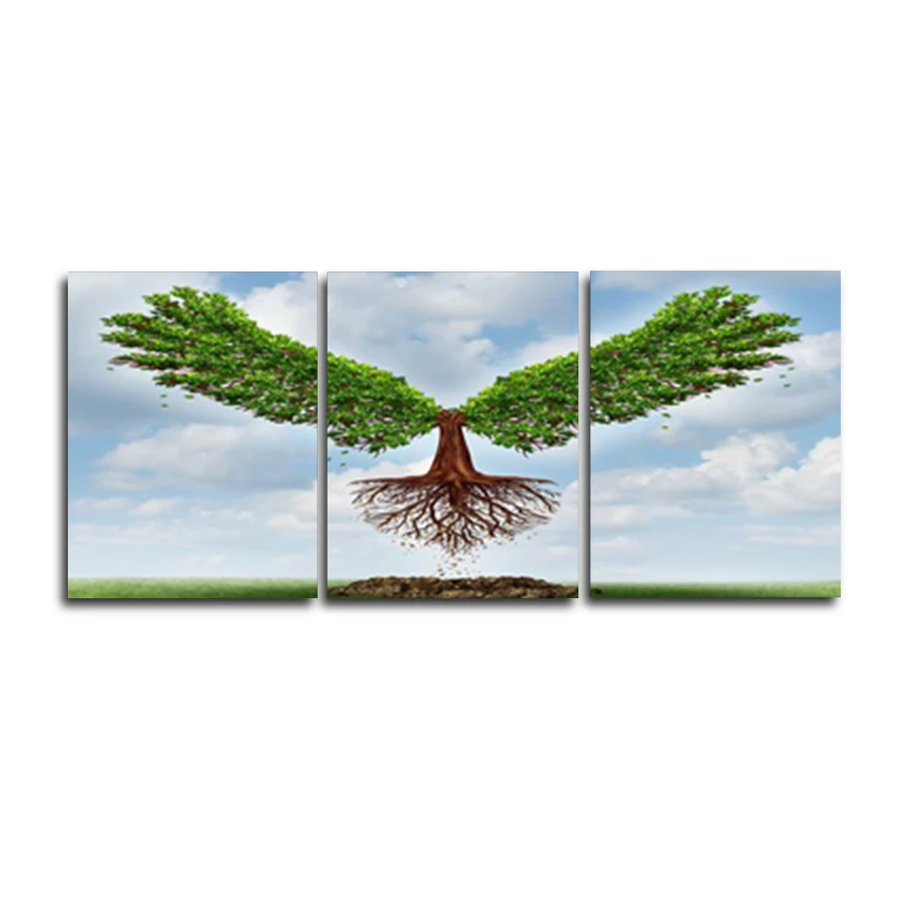 

3 Panel Angel Wings Wall Art Poster and Prints Abstract Canvas Oil Painting For Home Store Office Wedding Decoration No Frame