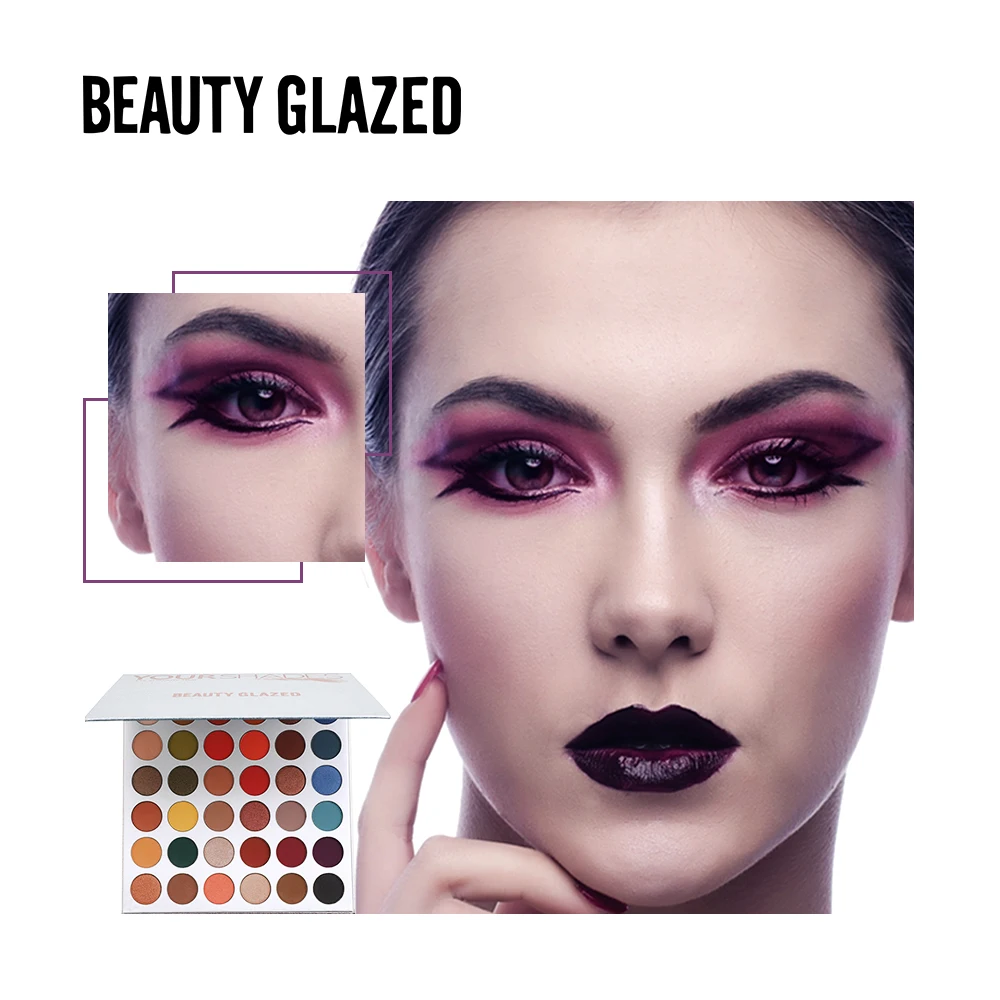 Палитра теней для век 2020 Beauty Glazed 36 цветов блестящие пигментированные тени