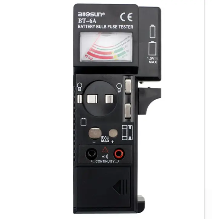 

ALLSUN BT6A multifunction battery power tester, battery tester.Continuity test with test leads.