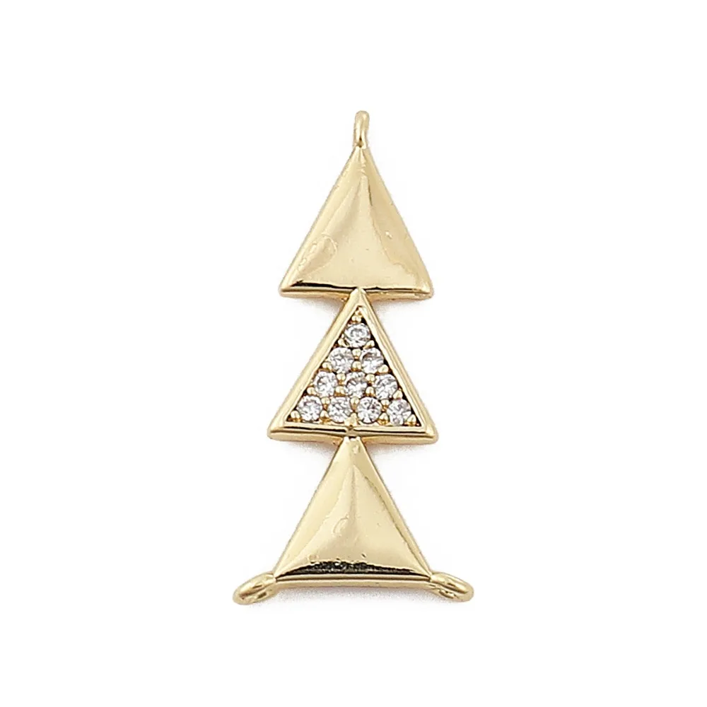 

DoreenBeads Copper Connectors Triangle Gold Color Clear Rhinestone Jewelry Accessories Findings 19mm( 6/8") x 9mm( 3/8"), 2 PCs
