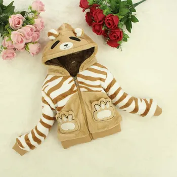 

88870 New Fashion Autumn&Winter Children's Clothing Faux Fur Coat Cartoon Bear Thickening Children Boy Coat