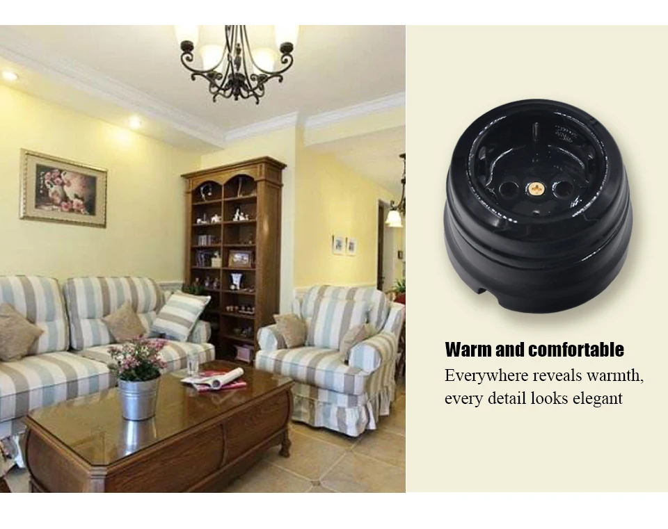 conjunto de melhoria da casa europeia interruptor de botão de cerâmica tomada ue interruptor de lâmpada de parede