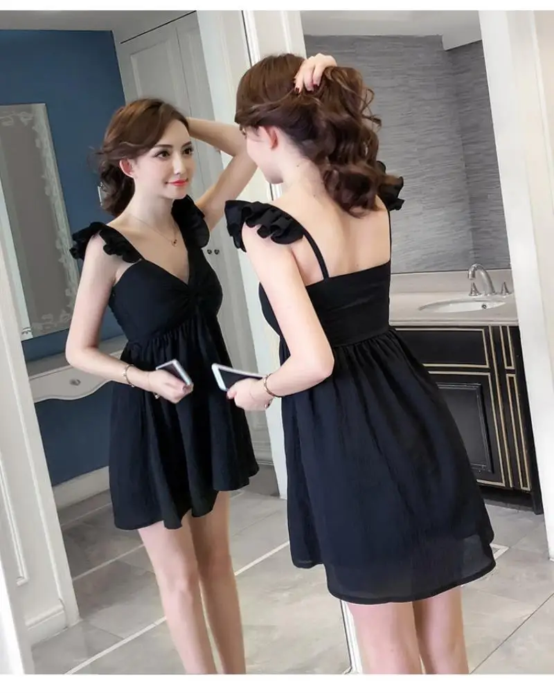 2018 NEW   Arrivals Women Summer Sexy night shop with high waist and back holiday sling dress Mini  Paty Dress Free shipping
