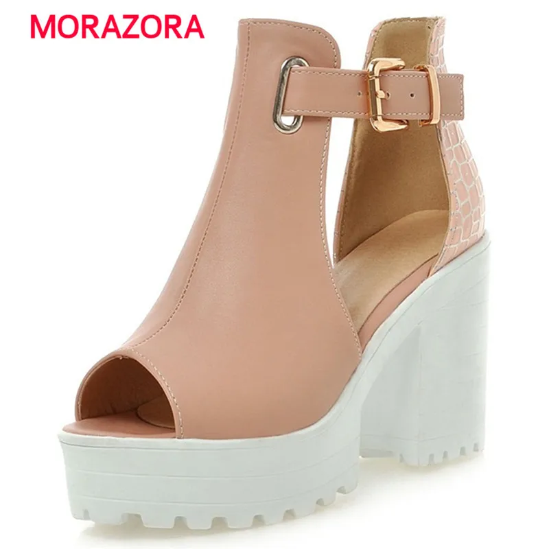 Женские вечерние босоножки MORAZORA черные однотонные Босоножки на платформе с
