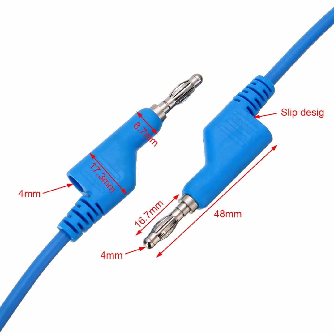 4pcs/set 1M 4mm Banana to Banana Plug Soft Silicone Wire Multimeter Test Cable Lead for Multimeter Measure Tool