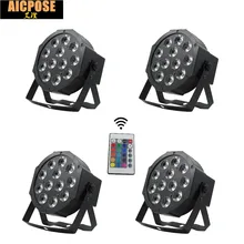 4 шт. 12*12 Вт лампа с пультом дистанционного управления 12x12 Вт led Par огни RGBW 4в1 плоский par led dmx512 Дискотека освещение Профессиональный Сценический dj оборудование