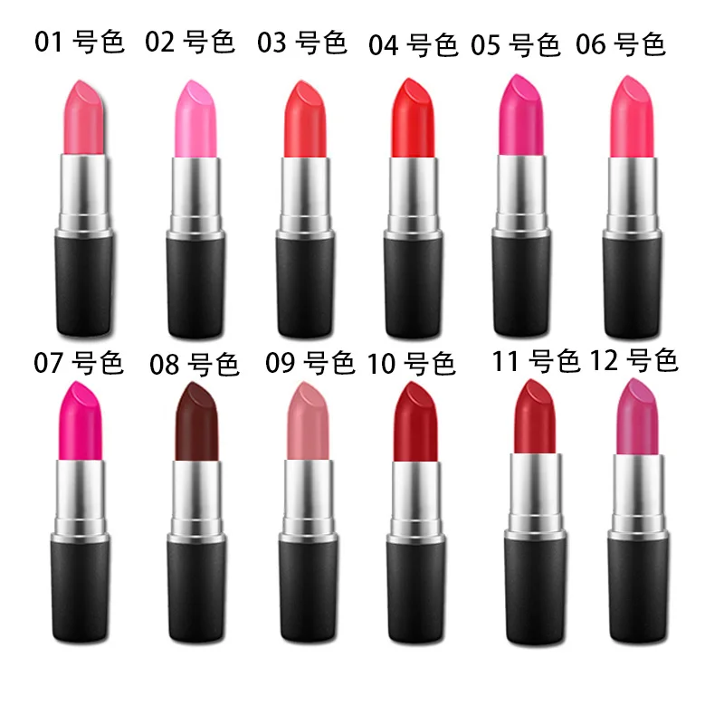 

2019 New Sexy Color Beauty Red Lips Baton Matte Velvet Lip Stick Waterproof Makeup Pigment Brown Nude Matte Lipstick Pencils