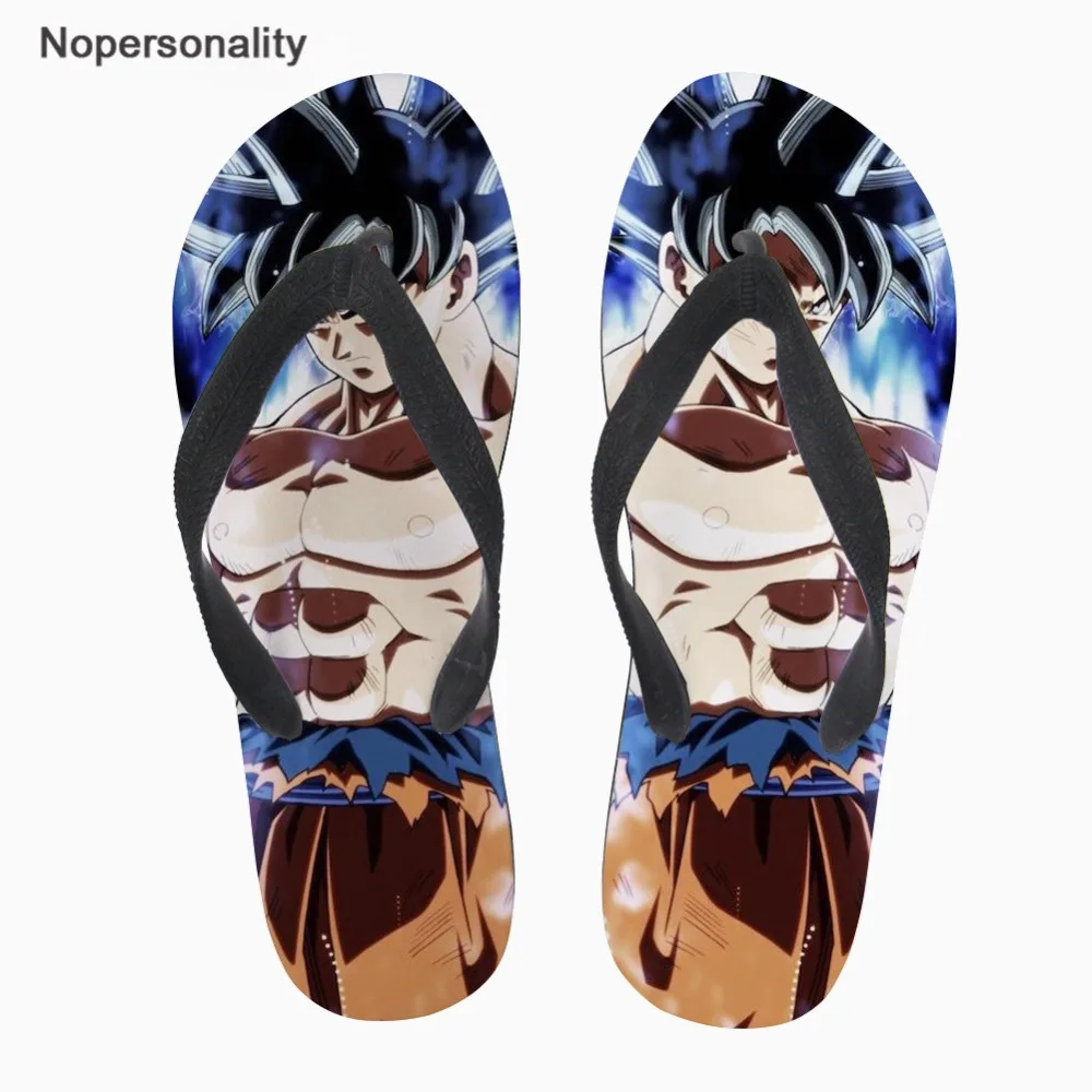 

Nopersonality Men Summer Slippers 3D Dragon Ball Z Anime Print Rubber Shoes Anti-skid Bath Male Shoes Flipflops epentoufle homme