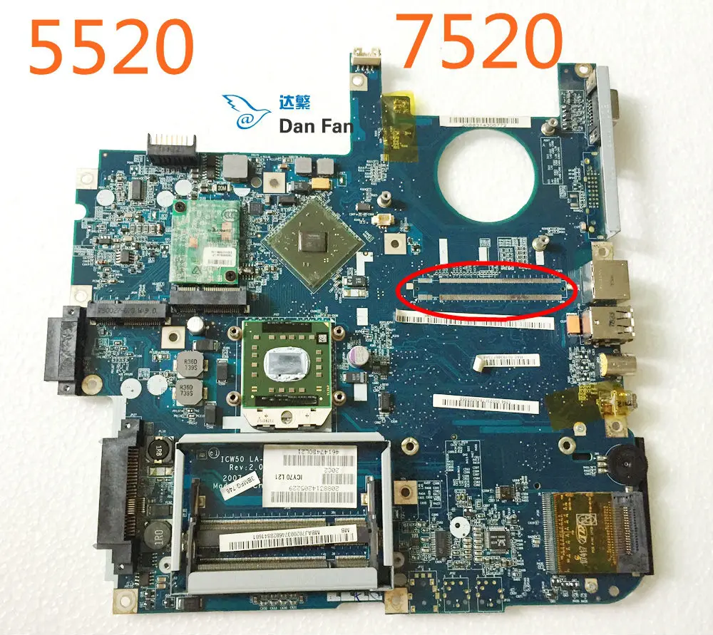 

LA-3581P For ACER Aspire 5520 7520 Laptop Motherboard ICW50 MBAJ702003 Mainboard 100%tested fully work