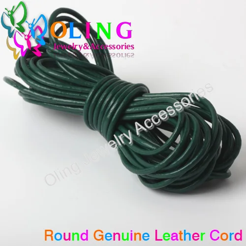 OlingArt 1,5 мм 5 м ремесло многоцветный круглый шнур из натуральной кожи/DIY серьги браслет колье ожерелье ювелирные изделия изготовление шнуров - Цвет: 5M  009 015