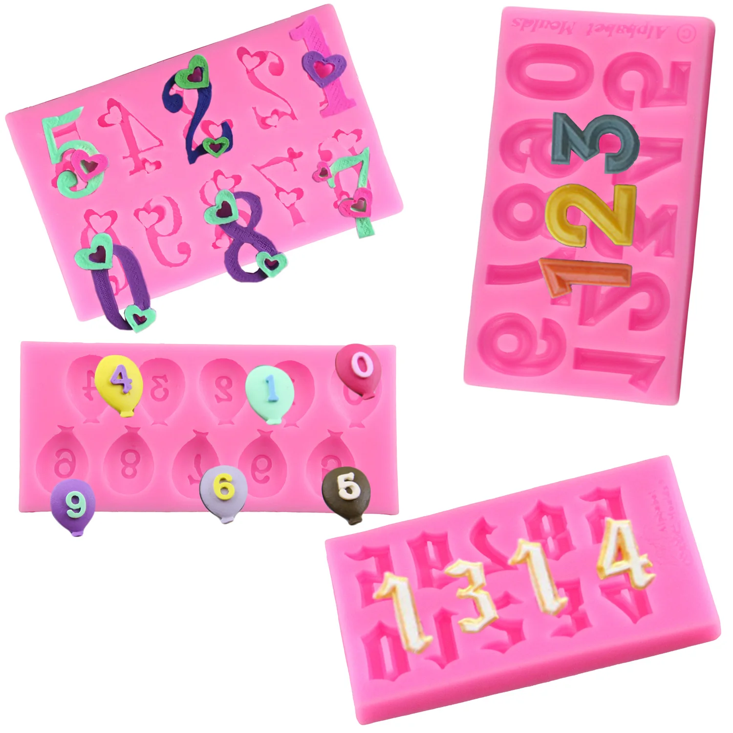 

Mujiang DIY Numbers Candy Silicone Mold Chocolate Jelly Molds Party Fondant Cake Decorating Tools 3D Craft Soap Fimo Clay Moulds