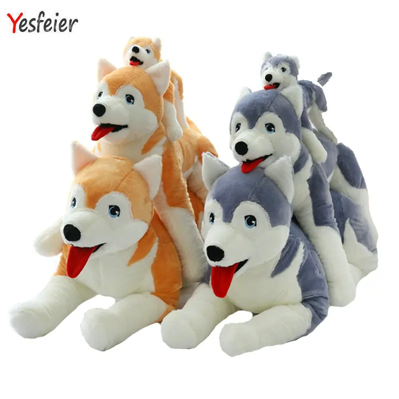 

30-60cm Cartoon birthday gift for kids Cute Husky plush toys gray/brown artificial dog doll stuffed animals plush toy