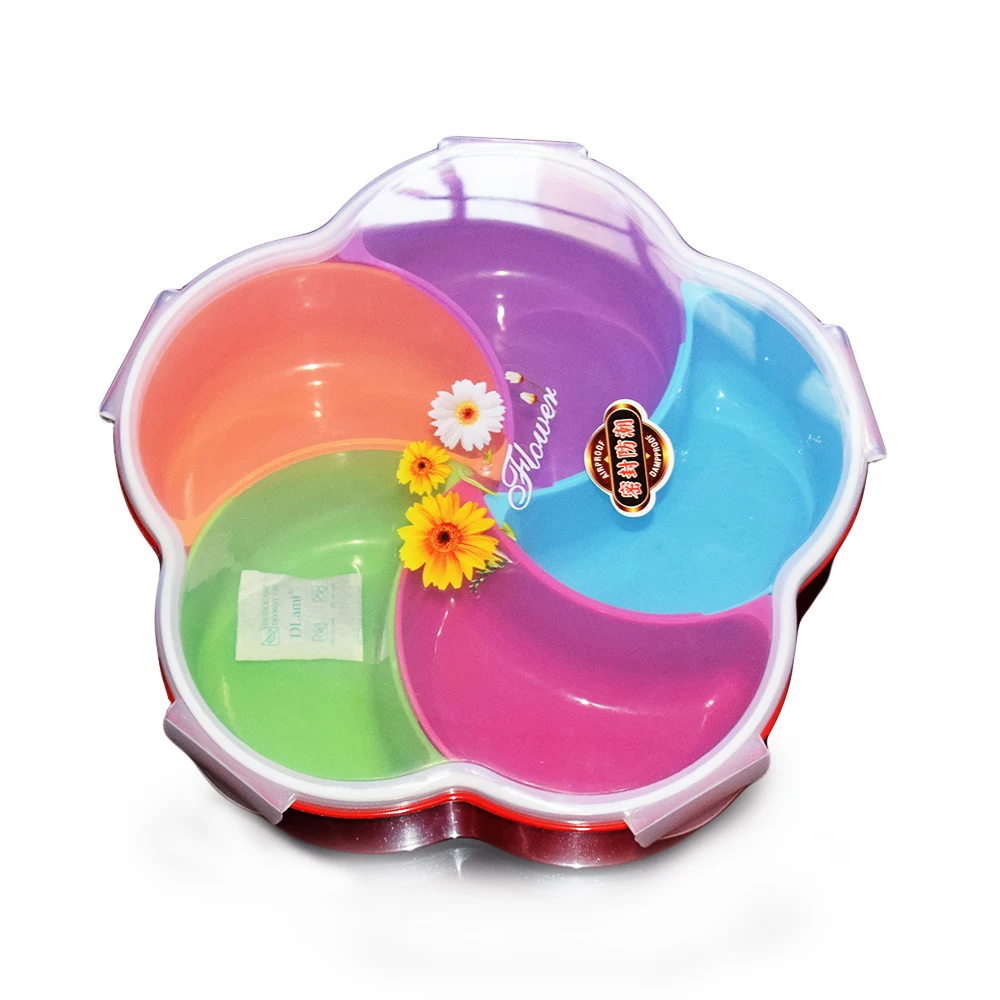 Quality 5 Compartment Candy Storage Box Seeds Peanut Container Sweets