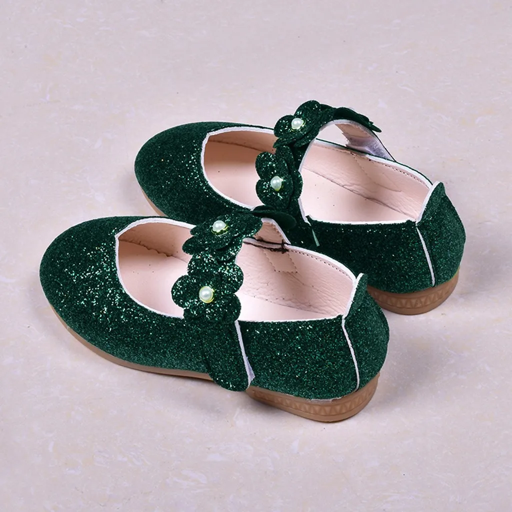 Праздничная обувь для маленьких девочек; Изящные танцевальные туфли принцессы с цветами и блестками; тонкие туфли; Zapatos